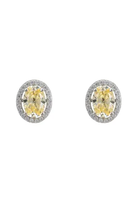 Petite Fleur Convertible Stud Earrings in Silver with Yellow Topaz
