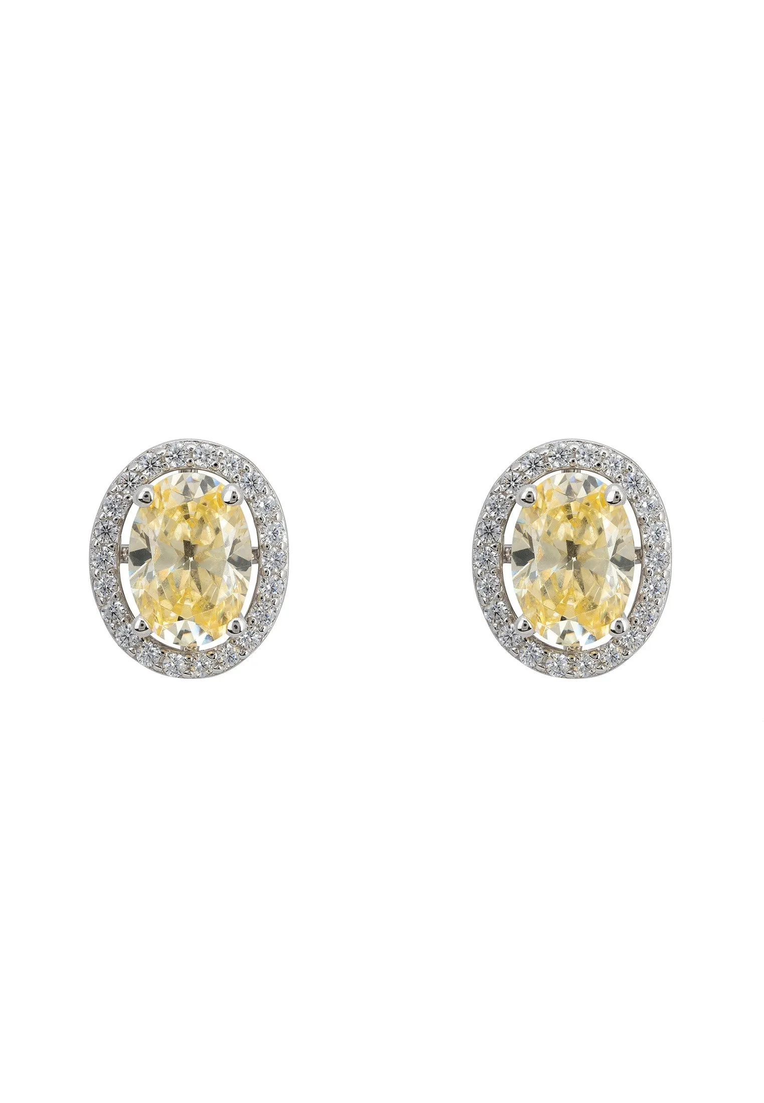 Petite Fleur Convertible Stud Earrings in Silver with Yellow Topaz