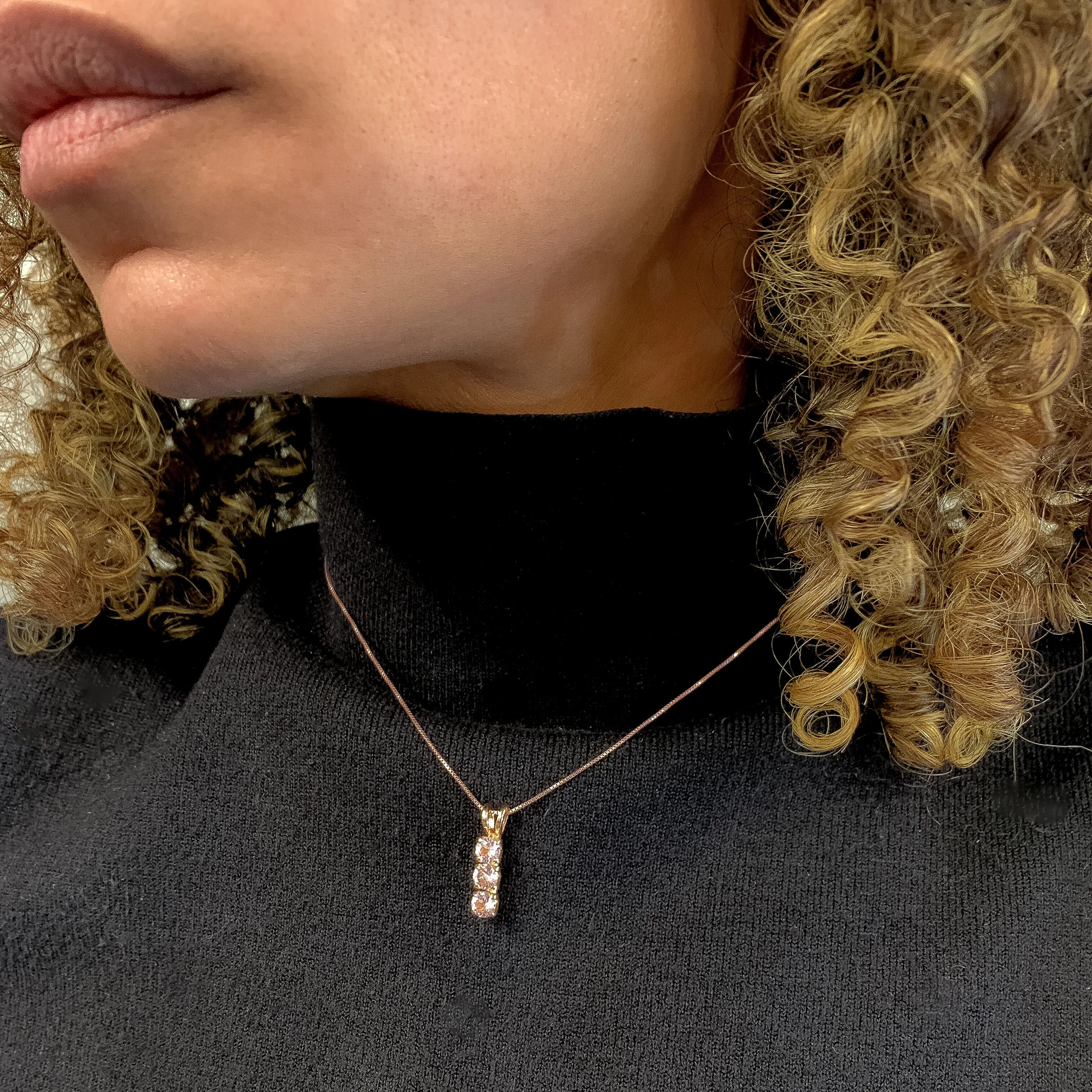 Pink Morganite Pendant - Rose Gold Necklace - Pink Trilogy Necklace
