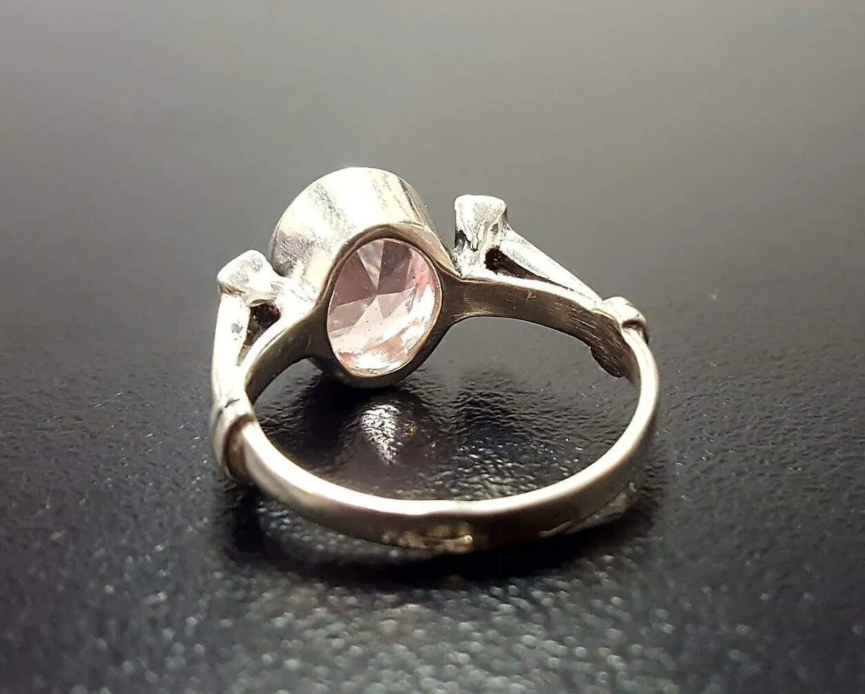 Pink Morganite Ring - Oval Vintage Ring - Pink Diamond Ring