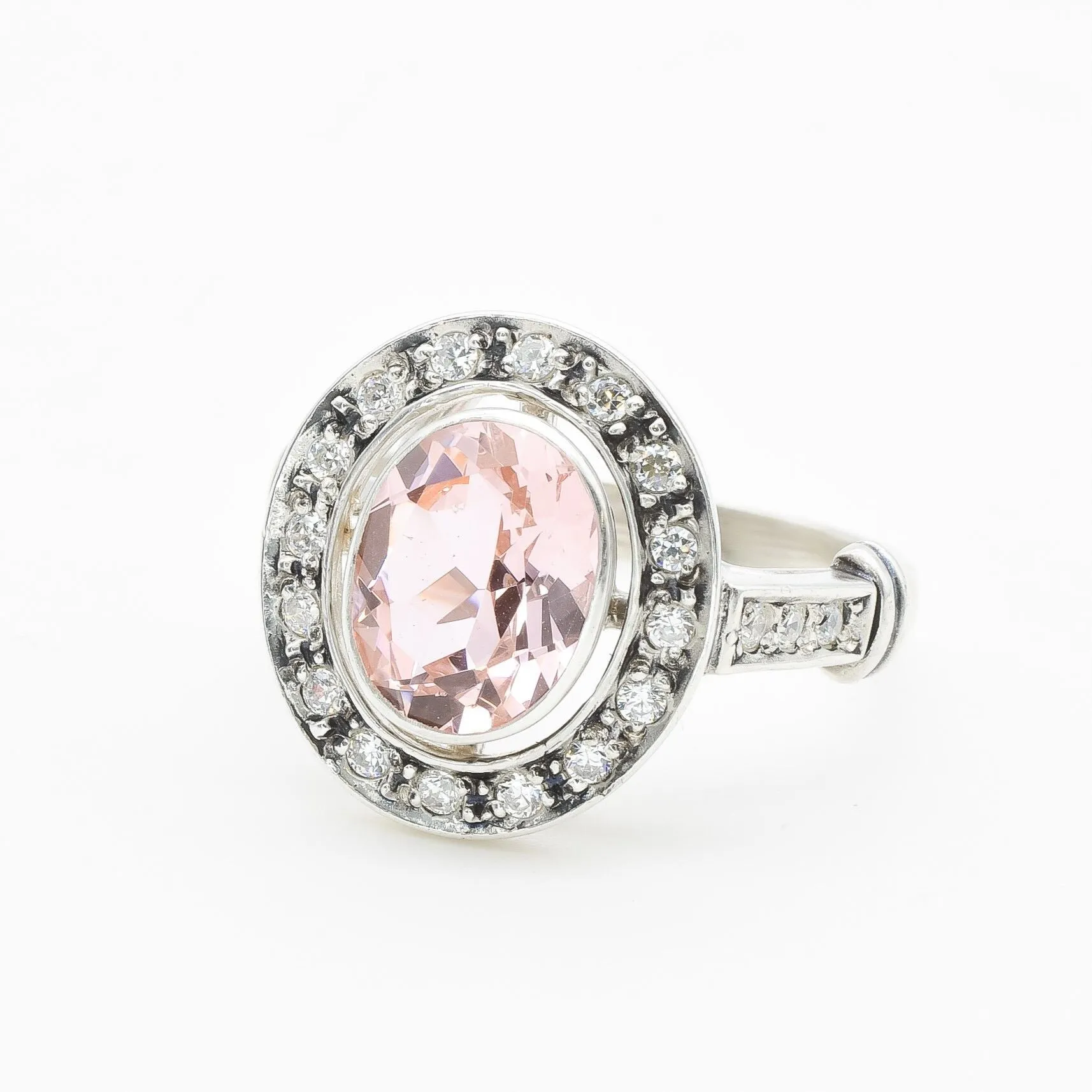Pink Morganite Ring - Victorian Engagement Ring - Pink Vintage Ring