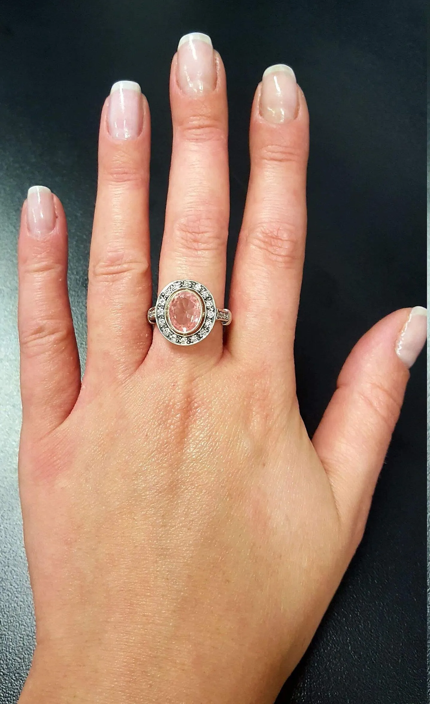 Pink Morganite Ring - Victorian Engagement Ring - Pink Vintage Ring