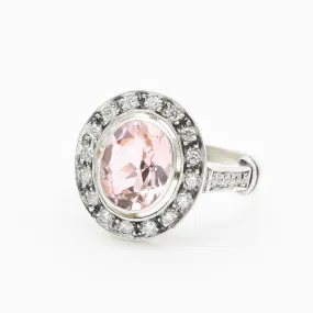 Pink Morganite Ring - Victorian Engagement Ring - Pink Vintage Ring