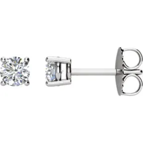 Platinum 1-2 CTW Diamond Platinum Friction Post Stud Earrings