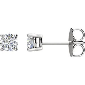 Platinum 1-2 CTW Diamond Platinum Friction Post Stud Earrings