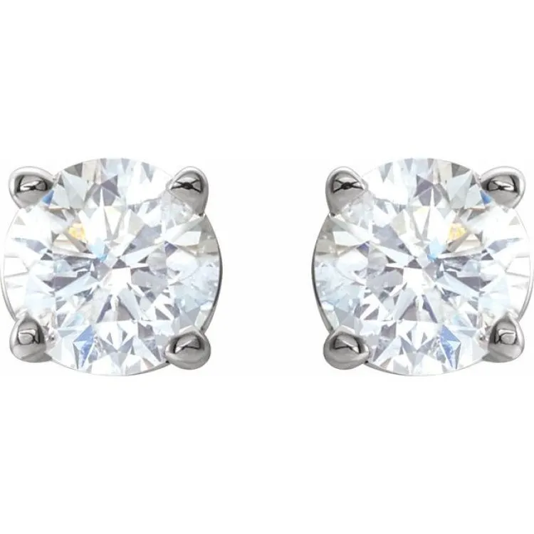 Platinum 4mm :: 1/2 CTW Natural Diamond Stud Earrings