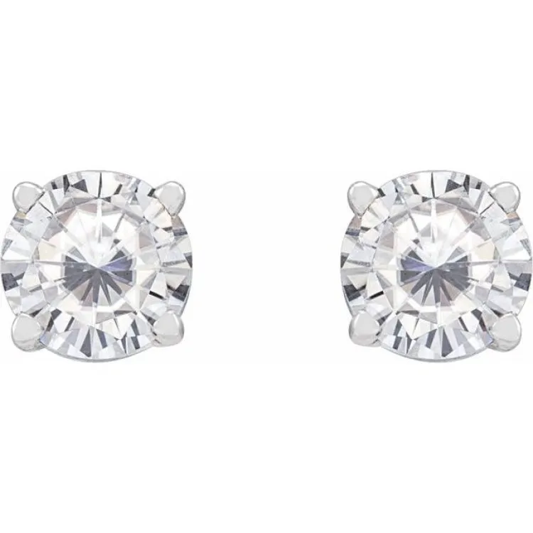 Platinum 5 mm Stuller Lab-Grown Moissanite Stud Earrings with Friction Post