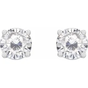 Platinum 5 mm Stuller Lab-Grown Moissanite Stud Earrings with Friction Post