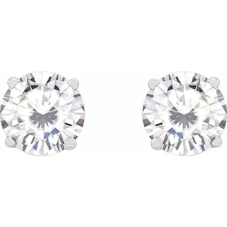 Platinum 6.5 mm Stuller Lab-Grown Moissanite Stud Earrings