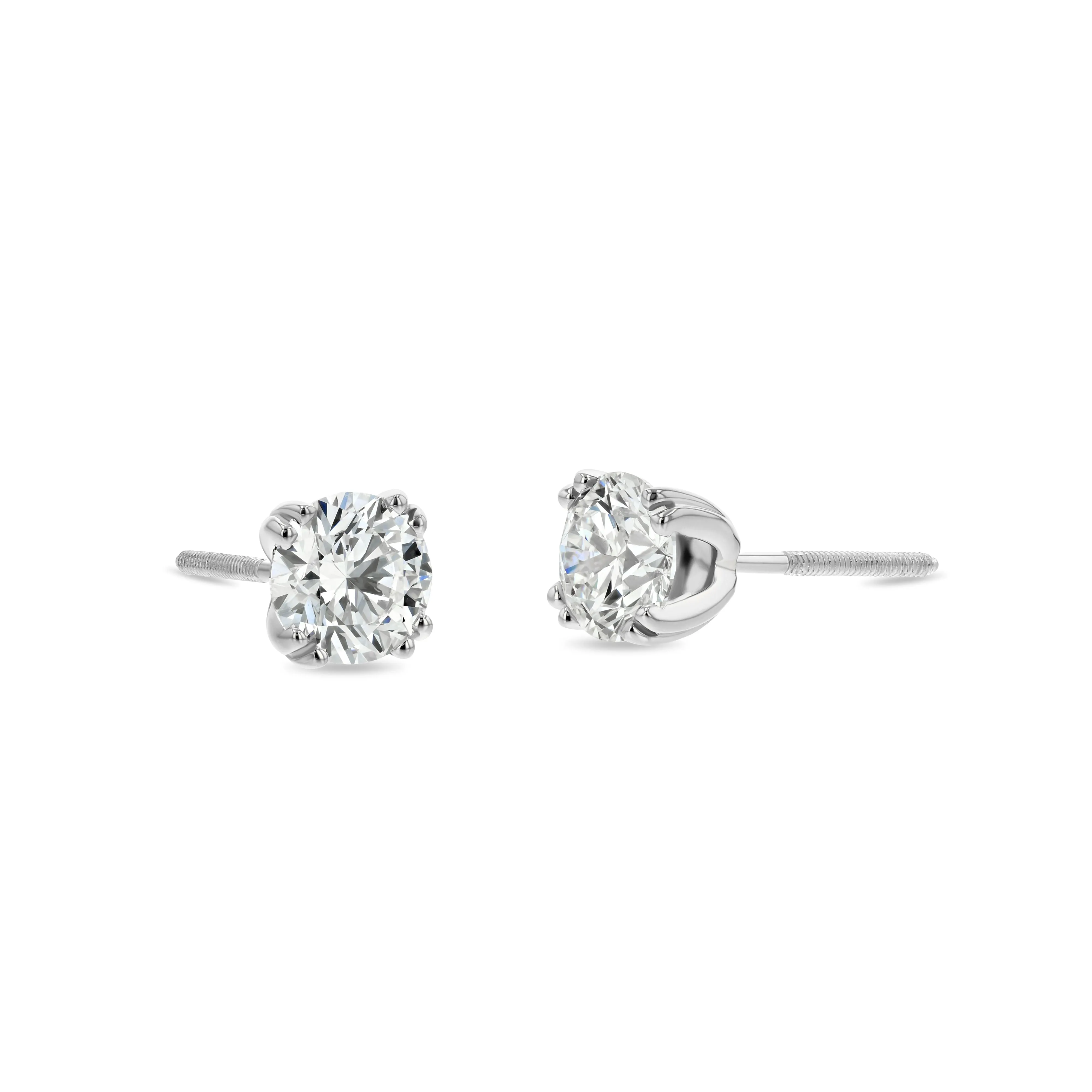 Platinum 8-prong Round Brilliant Diamond Stud Earrings (0.75 Ct. T.w., Vs1-vs2 Clarity, H-i Color)