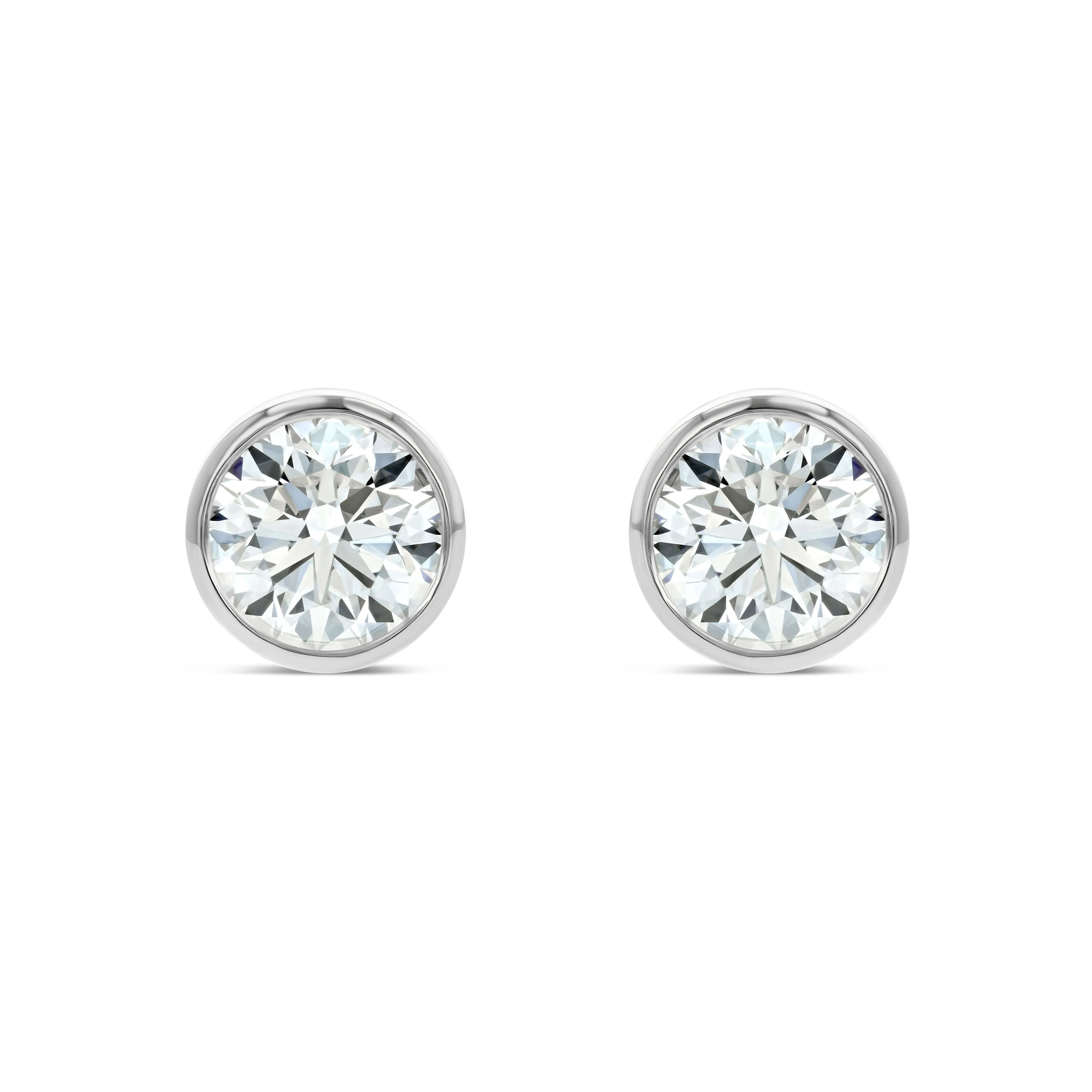 Platinum Bezel Set Round Brilliant Diamond Stud Earrings (0.75 Ct. T.w., Vs1-vs2 Clarity, H-i Color)