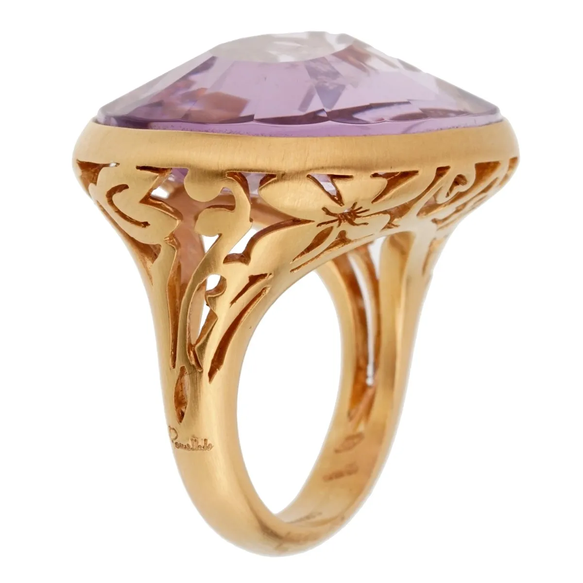 Pomellato 10 Carat Amethyst Cocktail Rose Gold Ring Sz 7