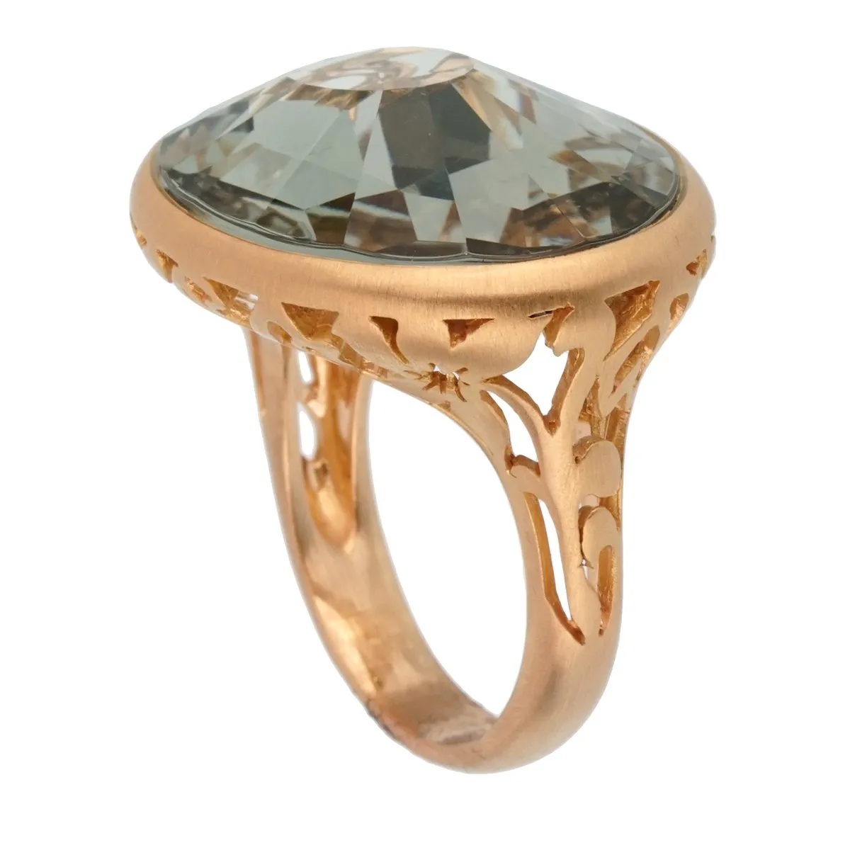 Pomellato 10.19 Carat Prasiolite Cocktail Rose Gold Ring Sz 6 1/4