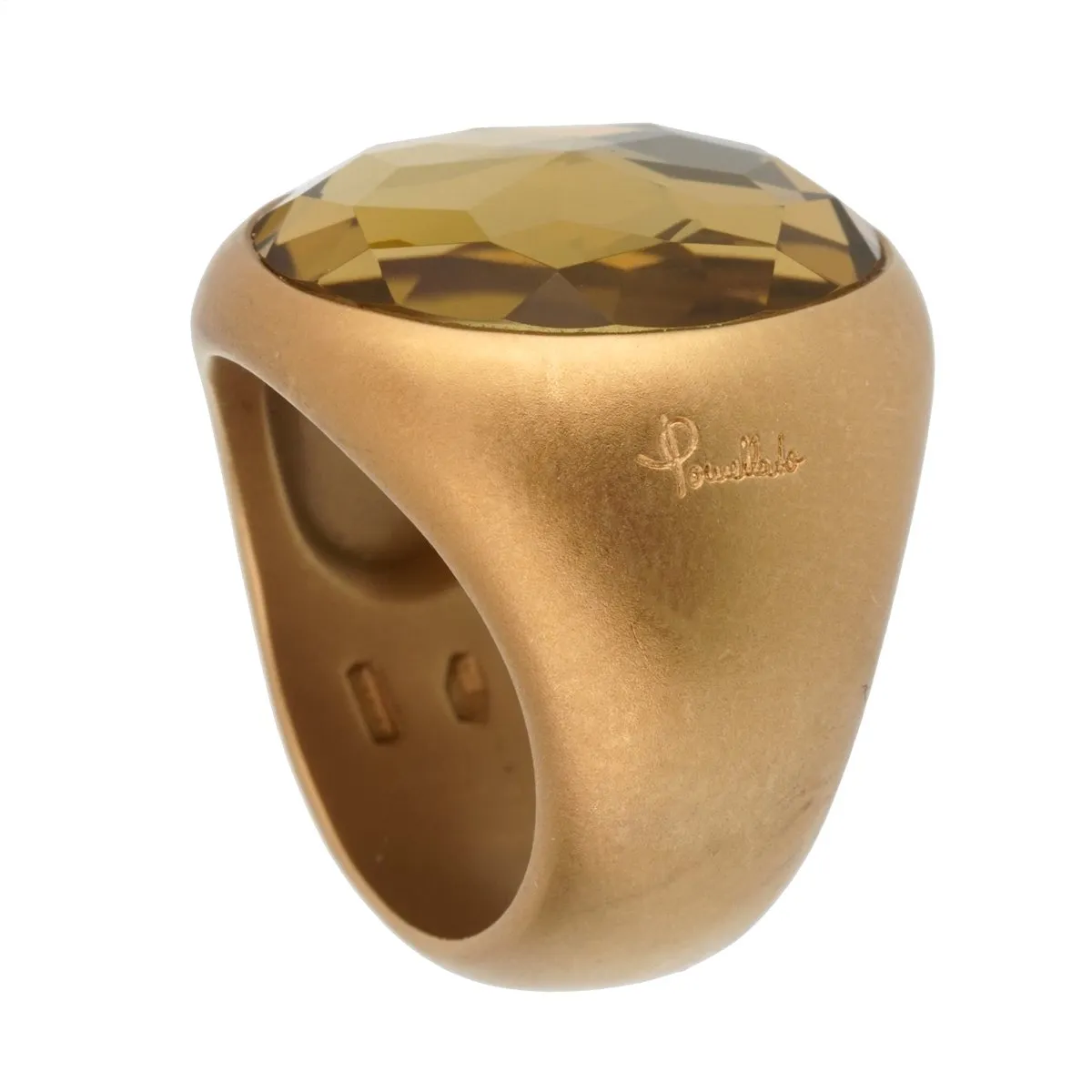 Pomellato 9.5 Carat Green Quartz Yellow Gold Cocktail Ring Sz 6.5