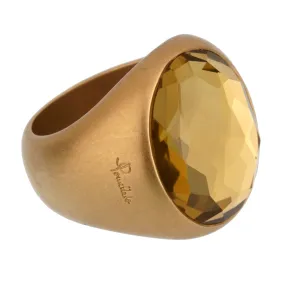 Pomellato 9.5 Carat Green Quartz Yellow Gold Cocktail Ring Sz 6.5