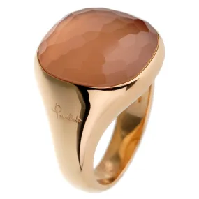 Pomellato Rose Gold Pink Quartz Cocktail Ring Sz 9