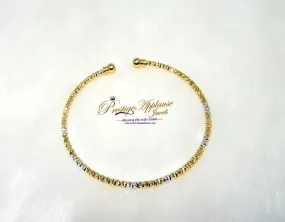 Prestige Applause 3 pcs Gold Plated Cuff Bangles Bracelet, Cuff Bracelet, Open Bangle, Two Tone Colour Bangle, Wedding Bride Jewellery