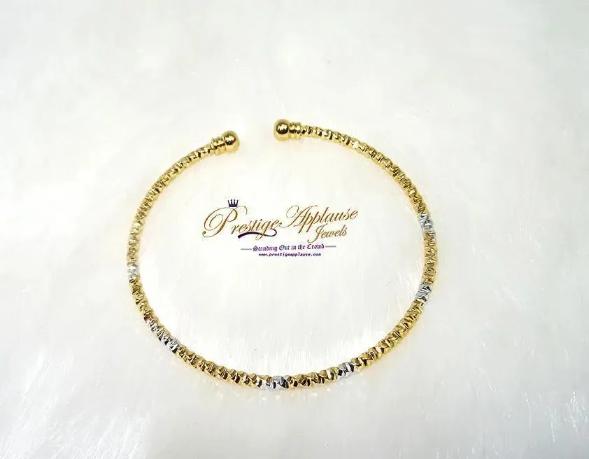 Prestige Applause 3 pcs Gold Plated Cuff Bangles Bracelet, Cuff Bracelet, Open Bangle, Two Tone Colour Bangle, Wedding Bride Jewellery