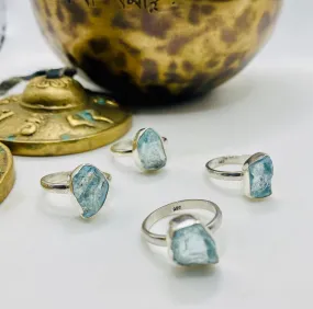 Raw Aquamarine Rings