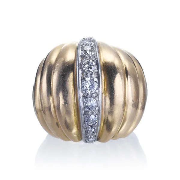 Retro Gold & Diamond Ring