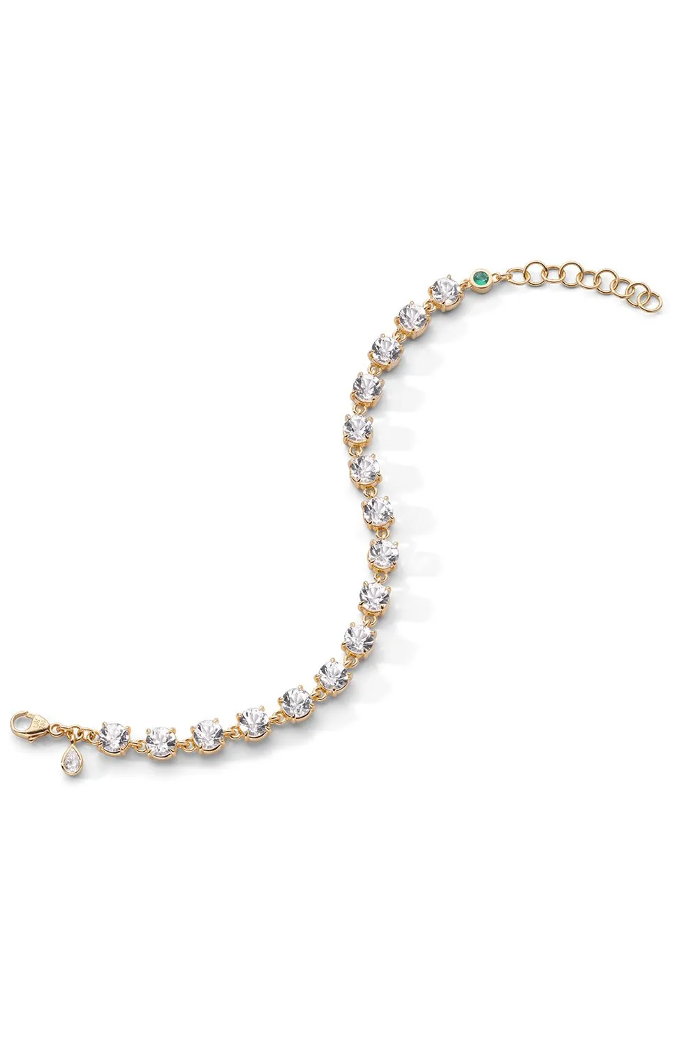 Rock Crystal Diamond Tennis Bracelet