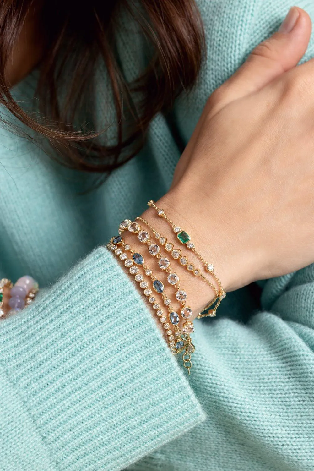 Rock Crystal Diamond Tennis Bracelet