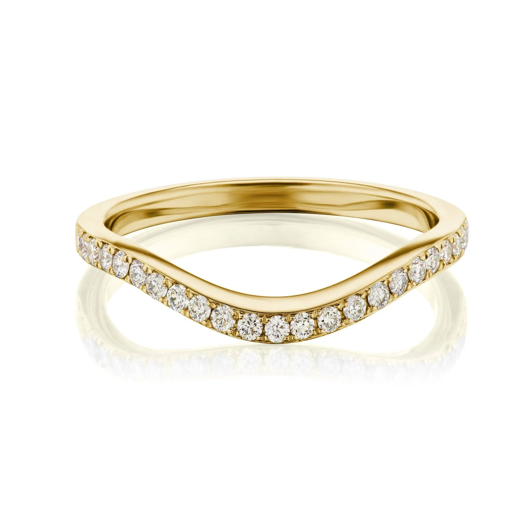 Rose Gold Curved Pave Diamond Band