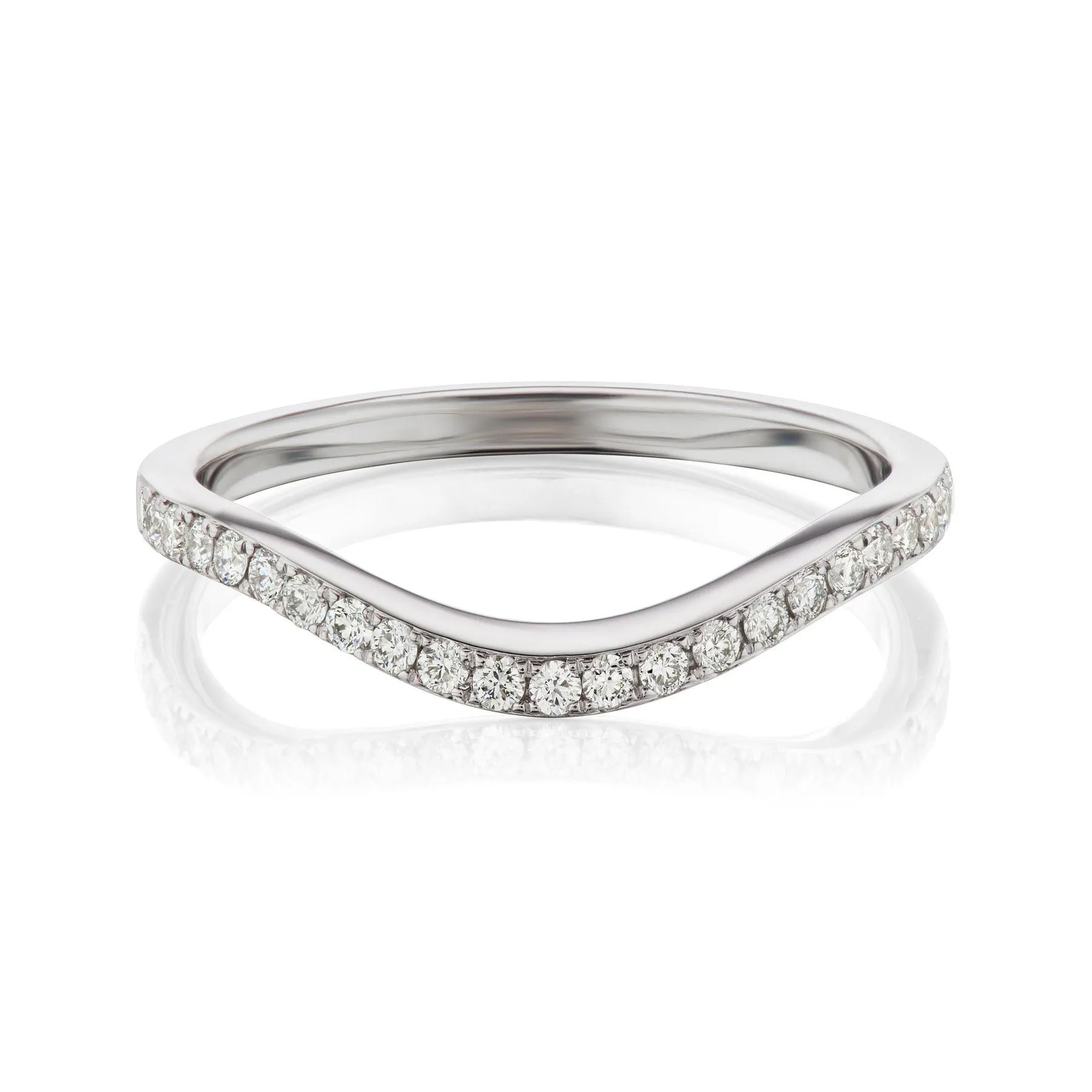 Rose Gold Curved Pave Diamond Band
