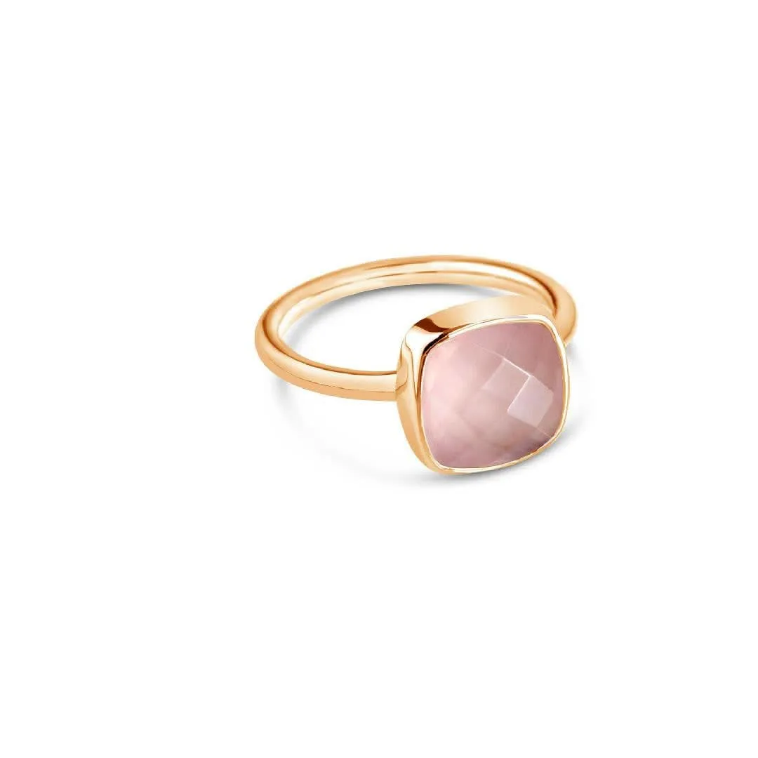 Rose Quartz Cocktail Ring | Rose Gold