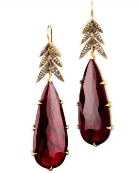 Ruby and Diamond Drop Earrings
