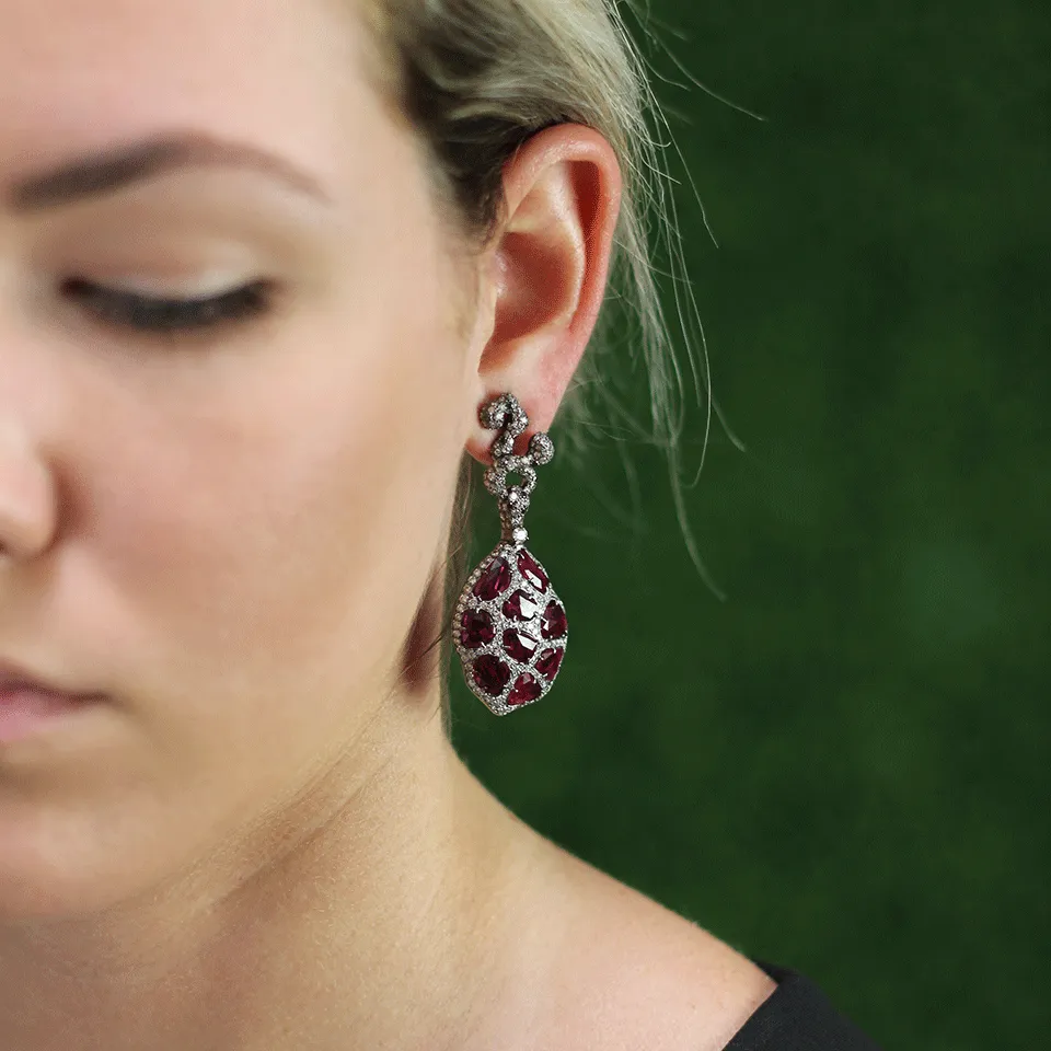 Ruby And Diamond Earrings
