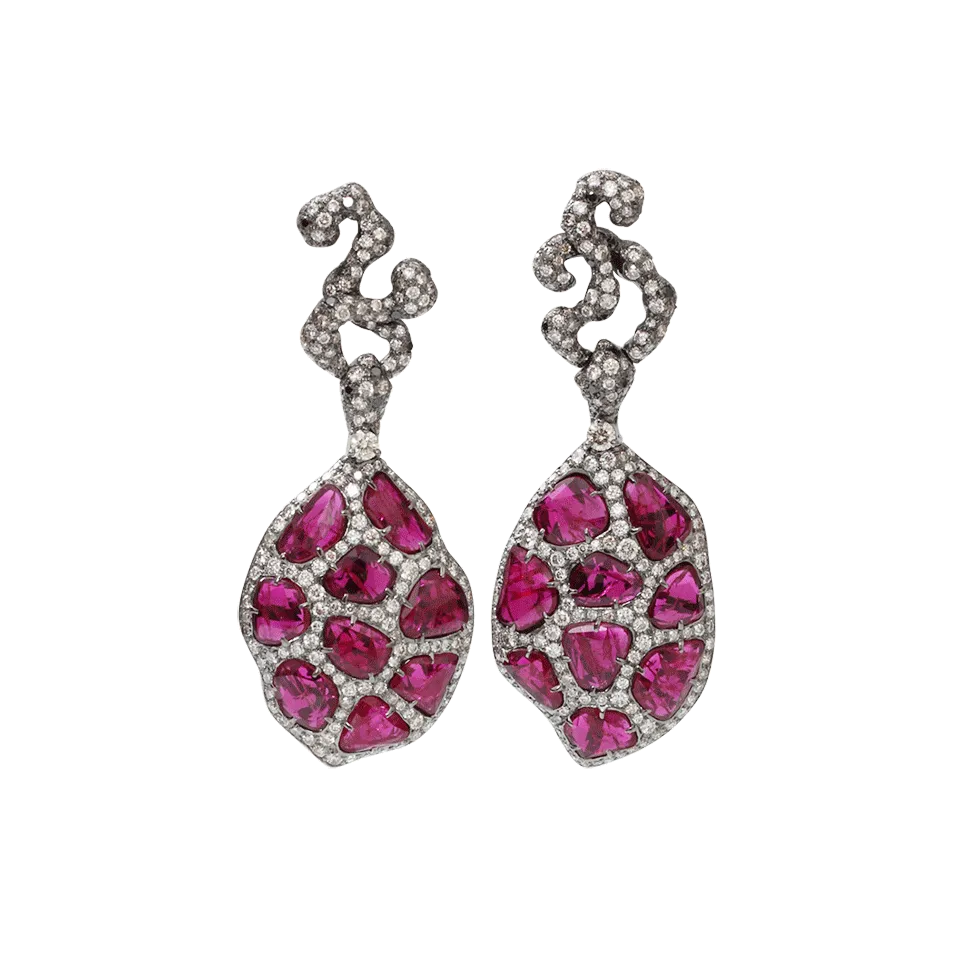 Ruby And Diamond Earrings