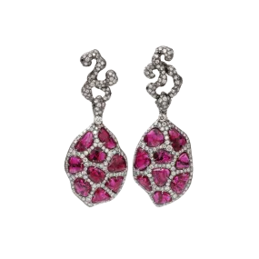 Ruby And Diamond Earrings