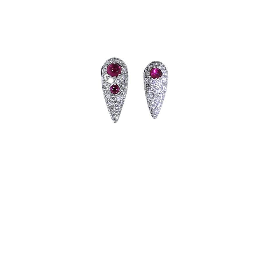 Ruby And Diamond Spectrum Earrings