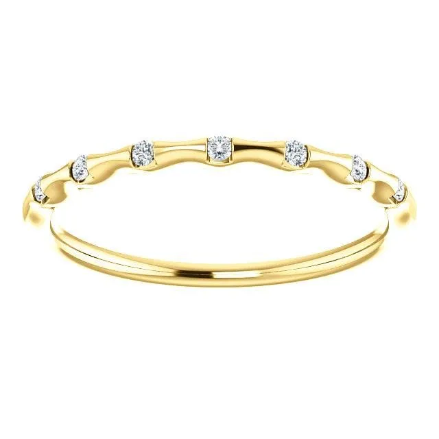 Sadie Band - Skinny Anniversary Band, Bar Set Diamond Half Eternity Stacking Wedding Ring