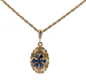 Sapphire 9ct Yellow Gold Pendant
