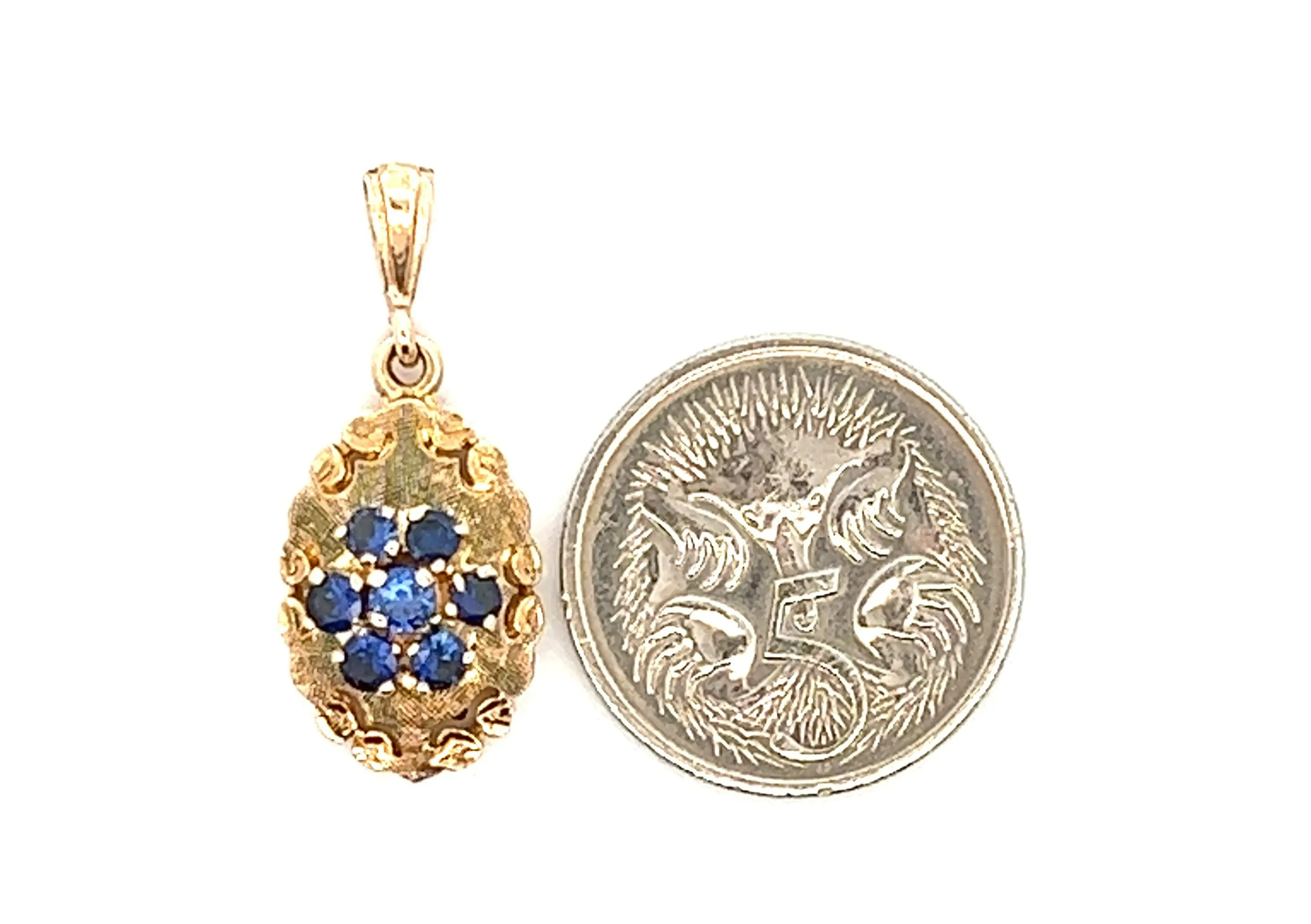 Sapphire 9ct Yellow Gold Pendant
