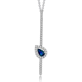Sapphire Color Pendant in 18k Gold with Diamonds