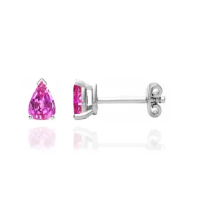 SCARLETT - Pear Pink Sapphire 950 Platinum Stud Earrings