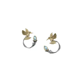 Silver And 10k Gold Hummingbird Stud With Earring Jacket | Keith Jack
