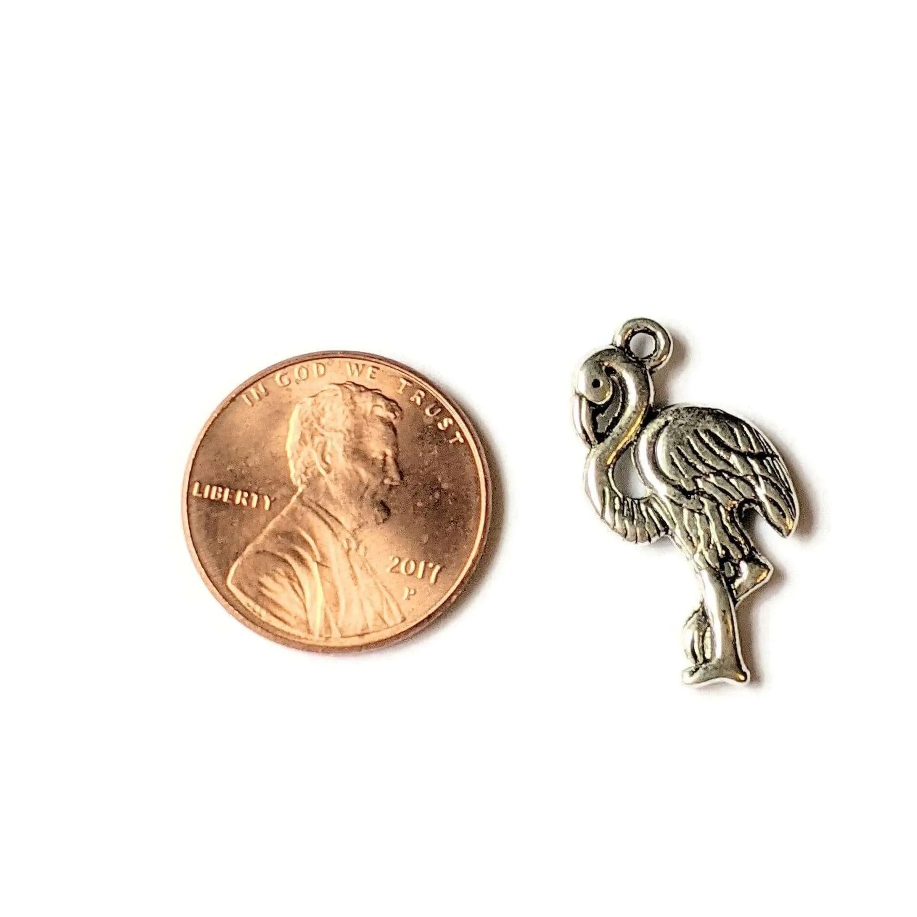 Silver Flamingo Charm