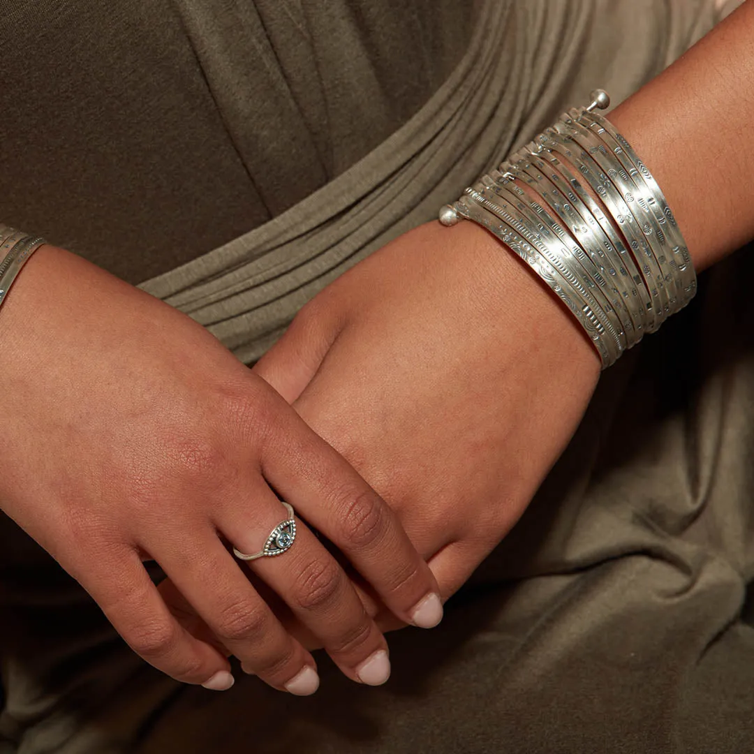 Silver Large Bangle Bracelet Cuff - Something Special