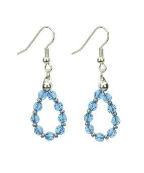 Silver March Aquamarine Birthstone Earrings