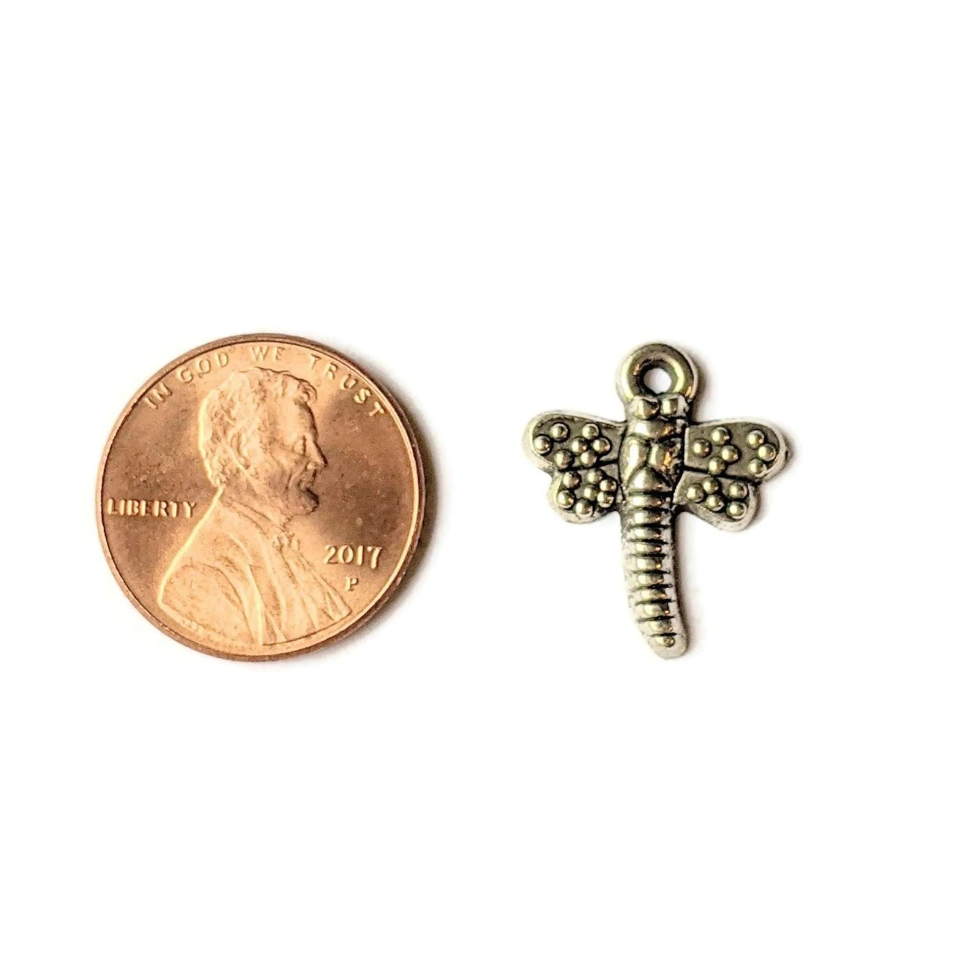 Silver Mini Dragonfly Charm V