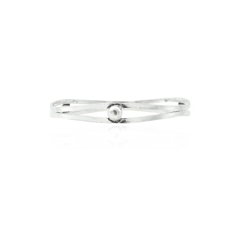 Silver Radical White Gems Bangles