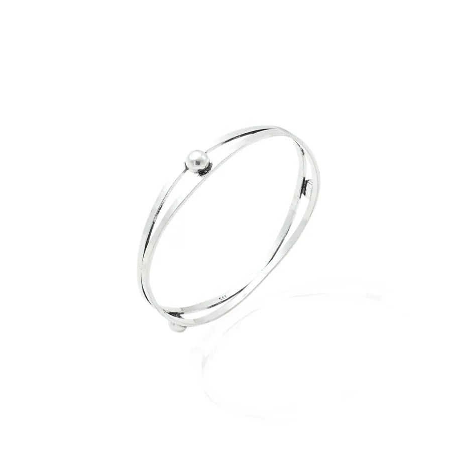 Silver Radical White Gems Bangles