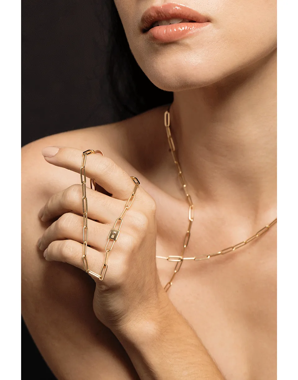 Single Strand Paperclip Chain Necklace
