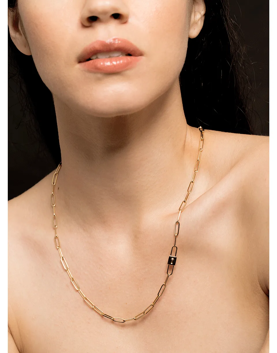 Single Strand Paperclip Chain Necklace