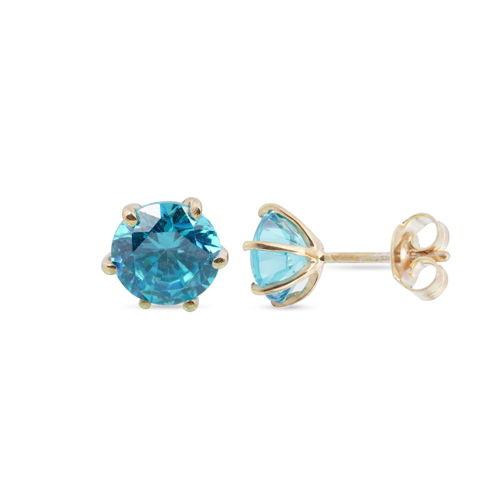 Solitaire Topaz Stud Earrings