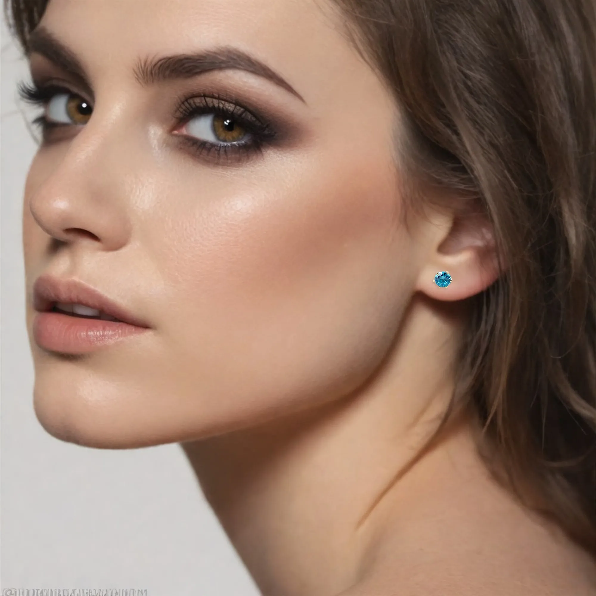 Solitaire Topaz Stud Earrings